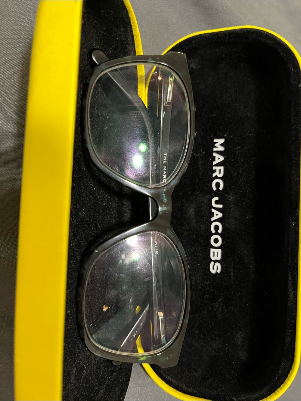 Marc Jacobs Men’s Eyeglasses in Black Frame with Yellow Case